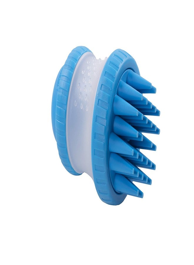 Dexas ScrubBuster Silicone Dog Washing Brush with Built-in Shampoo Reservoir, Pro Blue - Image 3