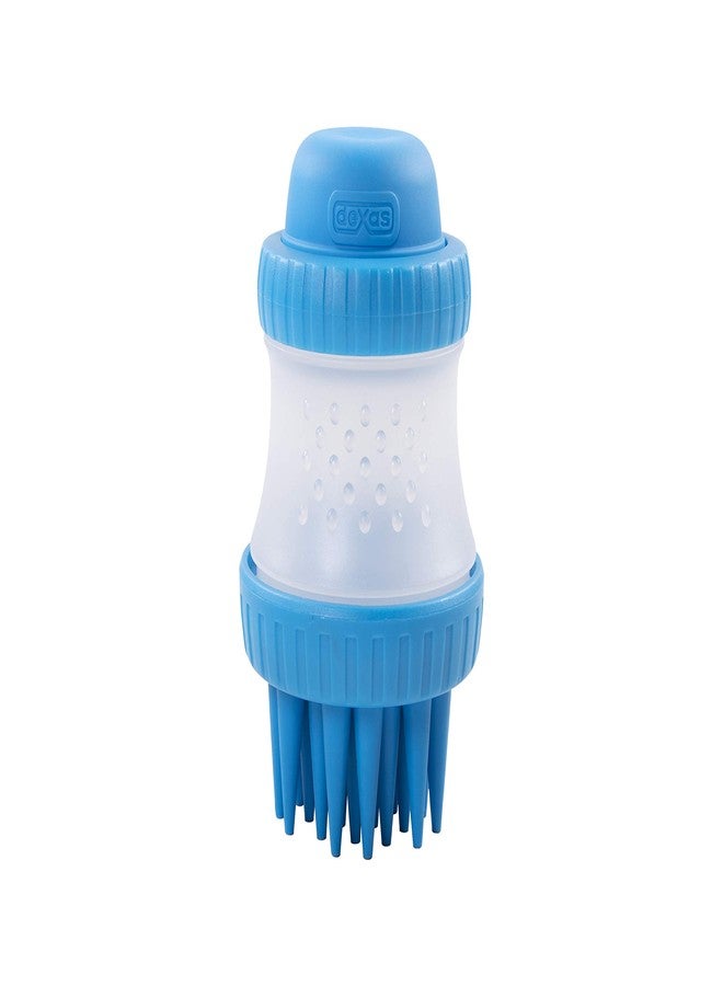 Dexas ScrubBuster Silicone Dog Washing Brush with Built-in Shampoo Reservoir, Pro Blue - Image 1