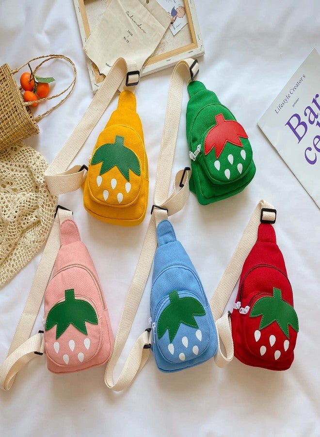 Hiflyer Sling Bag - Small Kawaii Backpack with Chest Strap, Blue Strawberry - Image 3