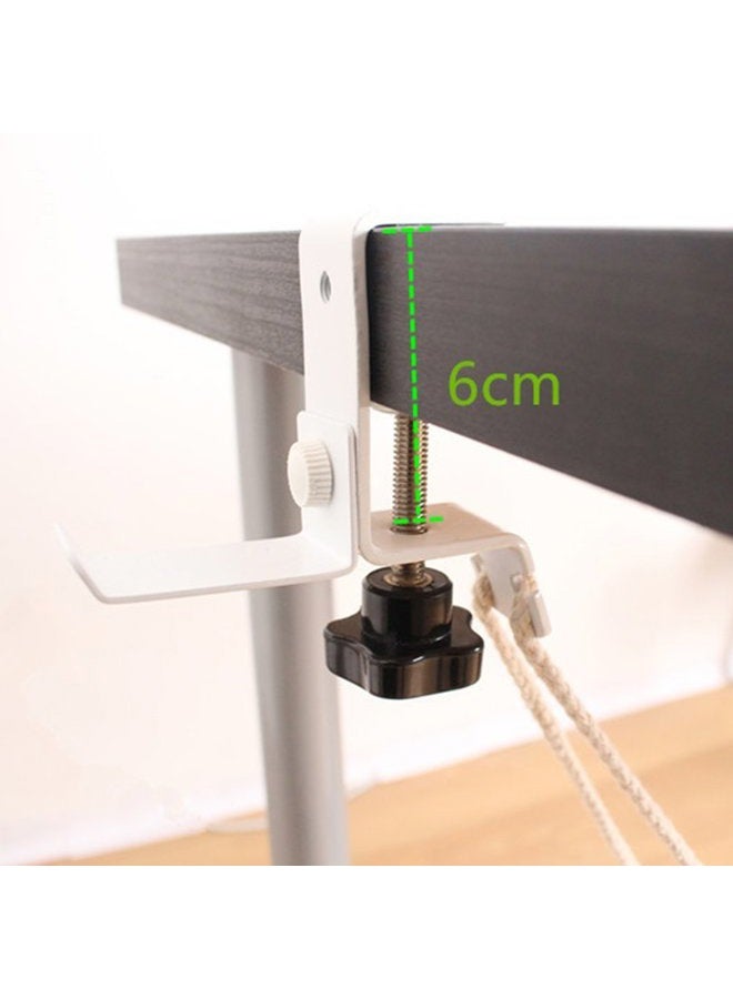 Auoinge Foot Hammock with Headphone Holder, Updated Desk Hammock Portable Durable Foot Rest with Adjustable Screw in Rubber Clamps for All Desk - Image 4