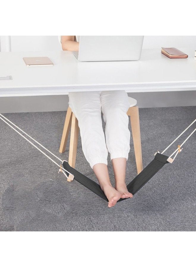 Auoinge Foot Hammock with Headphone Holder, Updated Desk Hammock Portable Durable Foot Rest with Adjustable Screw in Rubber Clamps for All Desk - Image 2