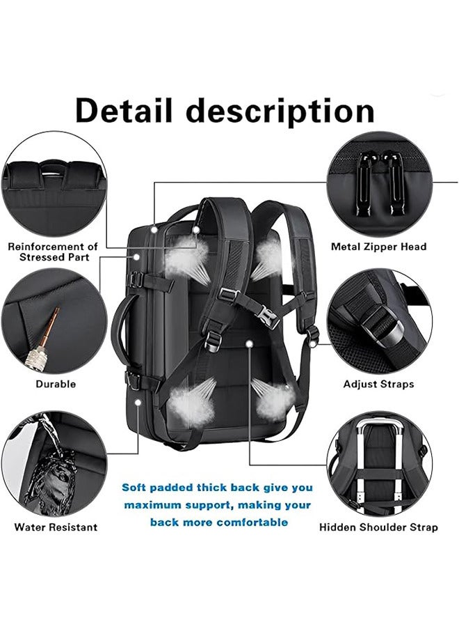 RATSAW Large Waterproof Travel Backpack Expandable 40L Carry On Backpack 17 Inch Laptop Backpack for Men and Women - Image 4