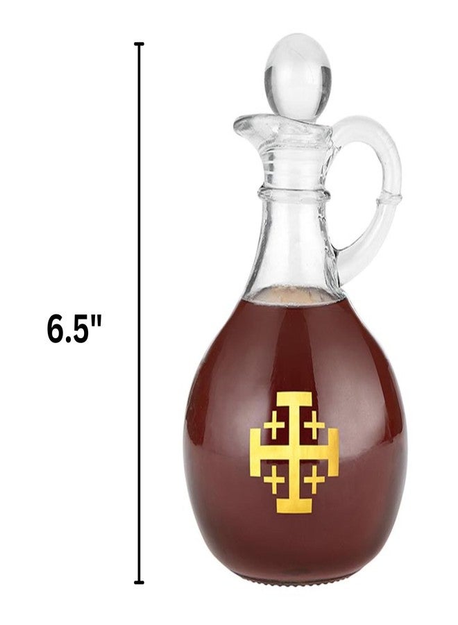 Needzo Jerusalem Cross Cruet Set, Oil and Vinegar Bottle Dispensers, Catholic Church Supplies, 6.5 Inches - Image 4