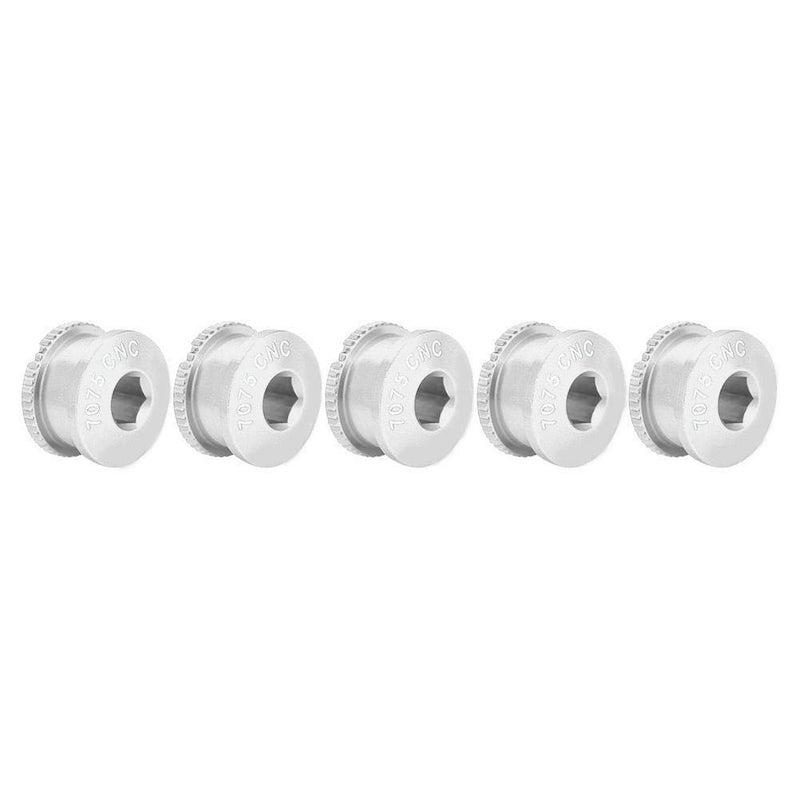klarako Crank Bolts, Aluminum Alloy Bikes Road Bicycles Chainwheel Screws Bolts & Nut Parts for Single Dental Plate(Silver) - Image 1