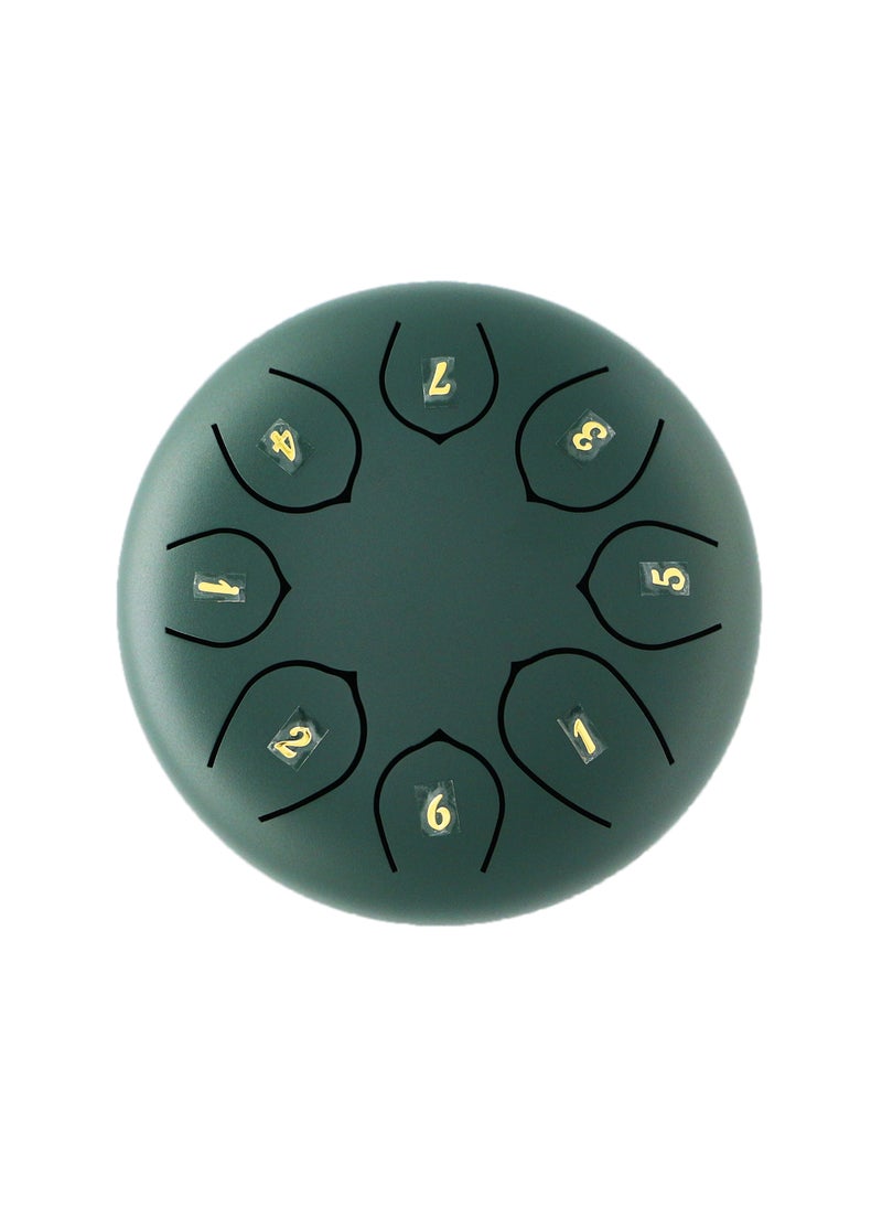Generic 6-inch 8-Tone Steel Tongue Drum Stone Green 