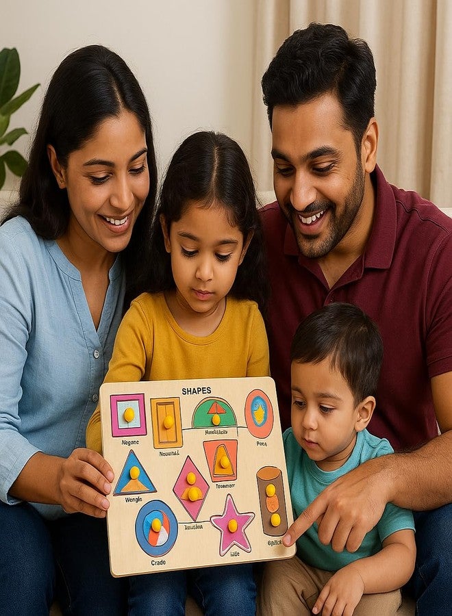 Albio Wooden Learning Educational Game Board Puzzle Toys for 2 Years Old Boys & Girls Geometric Shapes Board for Kids, Toddlers & Preschoolers - Image 4