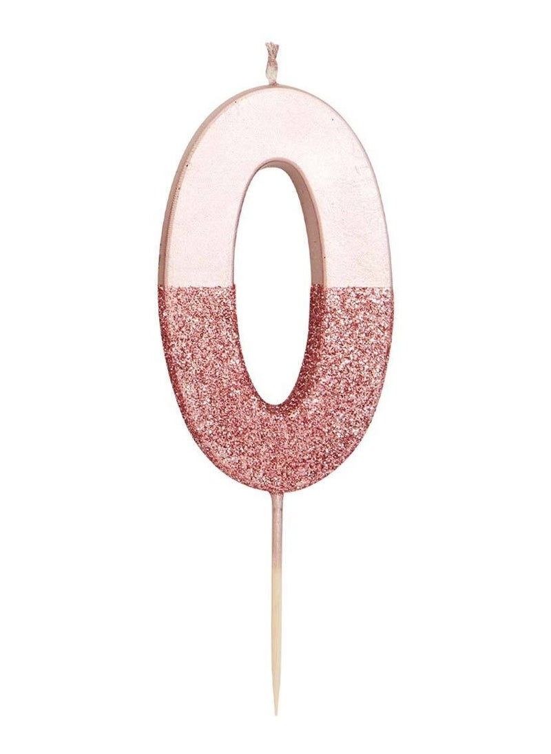 Talking Tables Rose Gold Glitter Number Candle - 0  - Image 1