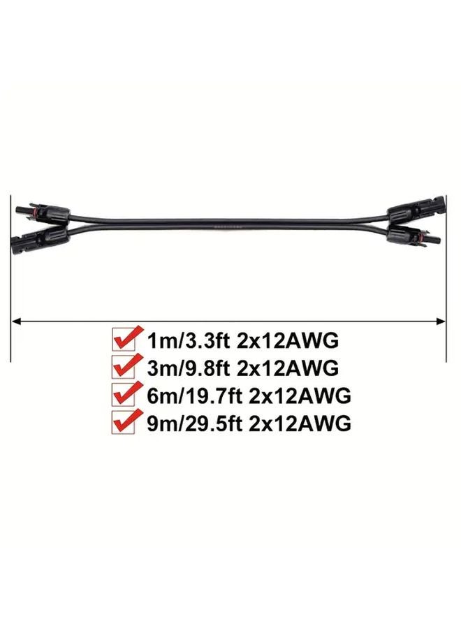 Twisted Pair Solar Extension Cable 2x4mm² 3.3FT Standard Connectors For Home Garden RV - Image 3