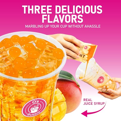 O's Bubble Boba Tea Kit - Bubble Tea Kit - All in One Boba Kit for Boba Tea Lovers - Boba Party Kit for Boba Drinks - Boba Kit for Kids - 6 Servings Includes Cups, Straws, Stirrer (Mixed Fruits) - Image 2