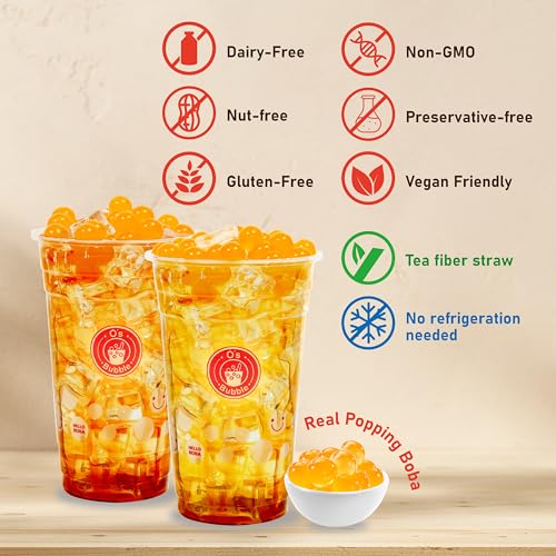 O's Bubble Boba Tea Kit - Bubble Tea Kit - All in One Boba Kit for Boba Tea Lovers - Boba Party Kit for Boba Drinks - Boba Kit for Kids - 6 Servings Includes Cups, Straws, Stirrer (Mixed Fruits) - Image 4