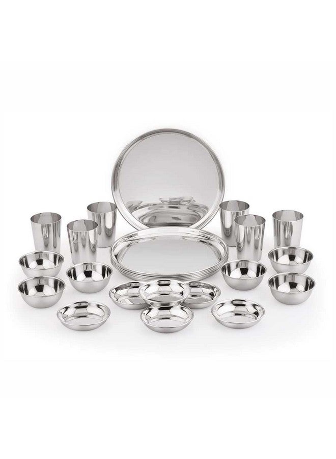 Neelam Neelam Stainless Steel 24 Gauge, Premium 24 Pieces Dinner Set, Ideal Gifting Dinner Set for Special Occasions Like Anniversary, Wedding, Housewarming Party, Service for 6 People, Dishwasher Safe - Image 1