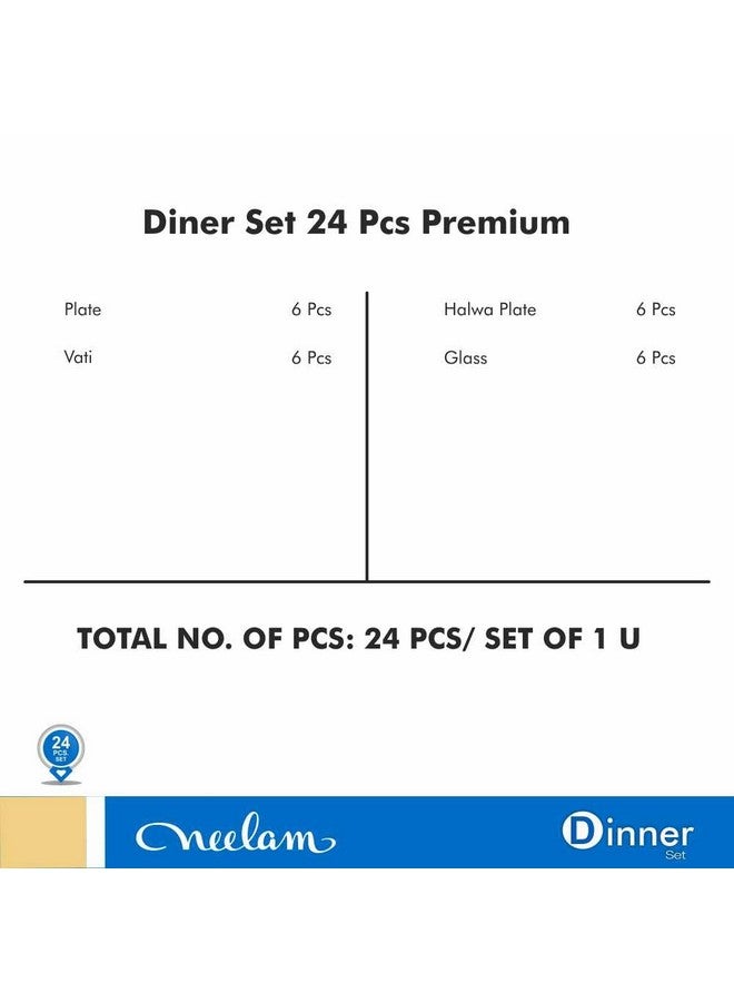 Neelam Neelam Stainless Steel 24 Gauge, Premium 24 Pieces Dinner Set, Ideal Gifting Dinner Set for Special Occasions Like Anniversary, Wedding, Housewarming Party, Service for 6 People, Dishwasher Safe - Image 5
