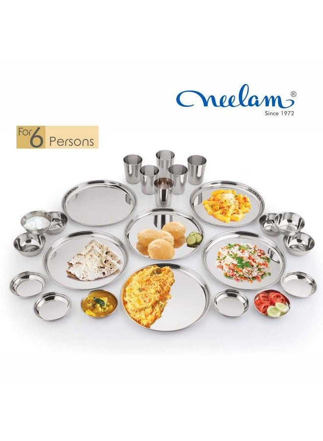 Neelam Neelam Stainless Steel 24 Gauge, Premium 24 Pieces Dinner Set, Ideal Gifting Dinner Set for Special Occasions Like Anniversary, Wedding, Housewarming Party, Service for 6 People, Dishwasher Safe - Image 2