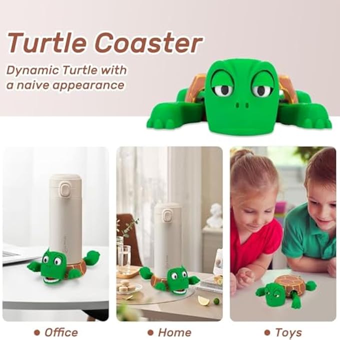 ليموس حامل أكواب على شكل سلحفاة مضحكة لطاولة القهوة، حامل مشروبات على شكل حيوان لطيف للمكتب والمنزل والأطفال والبالغين، حامل أكواب لطاولة القهوة، الإمارات العربية المتحدة - Image 4
