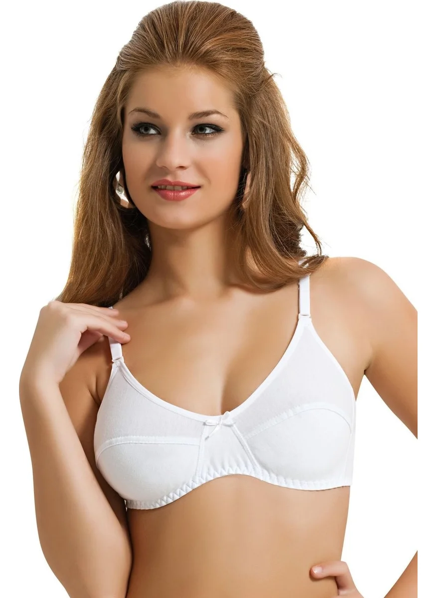 إن بي بي 1180 Stitched Combed Cotton White Non-supported Non-wired Bra