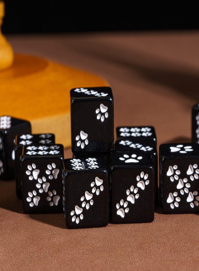 HDdais 10 Piece 16mm D6 Dice Set, Cat's Paw Six Sides Standard Dice 6 Sided Dice for DND PRG Wow Tabletop Games or Teaching Math - Image 2