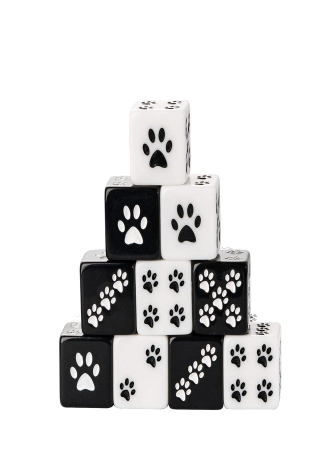 HDdais 10 Piece 16mm D6 Dice Set, Cat's Paw Six Sides Standard Dice 6 Sided Dice for DND PRG Wow Tabletop Games or Teaching Math - Image 1