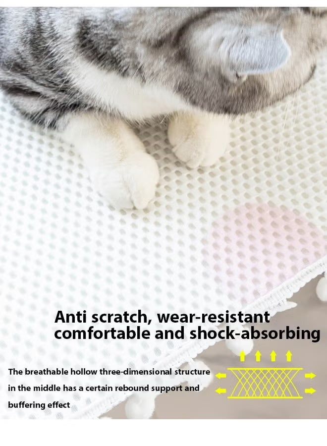 Cat Litter Mat Litter Trapping Mat,Large Litter Box Mat, Dual-Layer Cat Litter Mat, Non Slip Waterproof Urine Proof Cat Litter Box Mat for Floor,Paw-Friendly Rub Foot Pad, Thickened Cat Litter Mat for Scatter Control, Keep the Floor Clean,Cat Supplies,50*80CM - Image 4