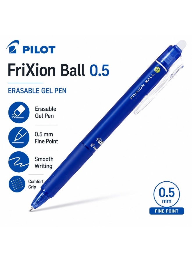 PILOT FriXion Ball Knock Erasable Gel Pen LFBK-23EF-L, 0.5 mm, Blue, Gel Ink, 1 pen for schoolwork - Image 1