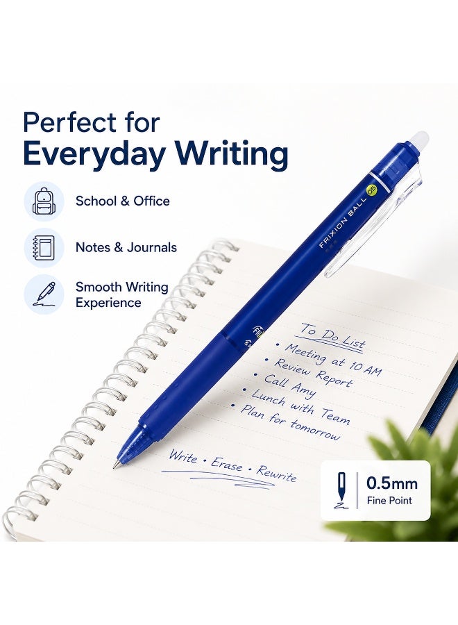 PILOT FriXion Ball Knock Erasable Gel Pen LFBK-23EF-L, 0.5 mm, Blue, Gel Ink, 1 pen for schoolwork - Image 2