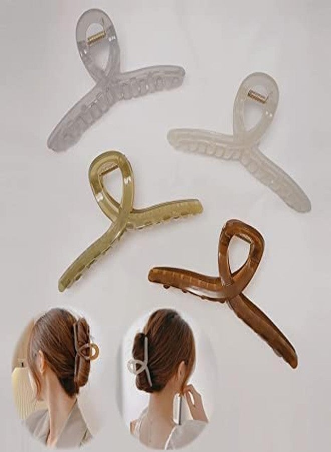DIGALI ENTERPRISE Ultimate Large Jelly Hair Clips for Women | Strong Hold Butterfly Claw Clips | Non-Slip Hair Accessories for Thick Hair | Ideal for Daily Use (pack of-12)(MULTI COLAR) - Image 2