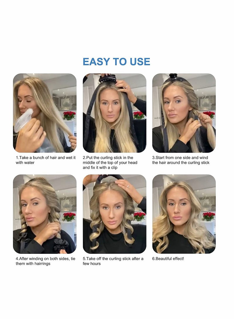 Heatless Hair Curlers For Long Hair, No Heat Silk Curls Headband - Image 3