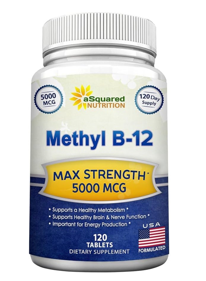 aSquared Nutrition Methyl B-12 5000mcg 120 Tablets - Image 1