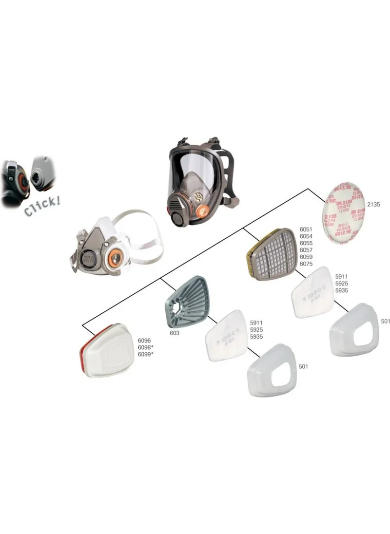ثري ام 6059 - Abek1 Organic Gas Vapor Mask Filter