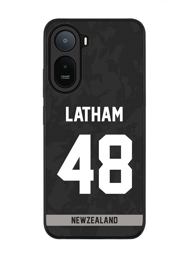 Stylizedd Rugged Case for Xiaomi Redmi A7 Pro 4G / Poco C81 / Poco C81 Pro / Poco C85x 5G- Slim Fit Hybrid Rubber Cover New Zealand Tom Latham, Jersey No 48