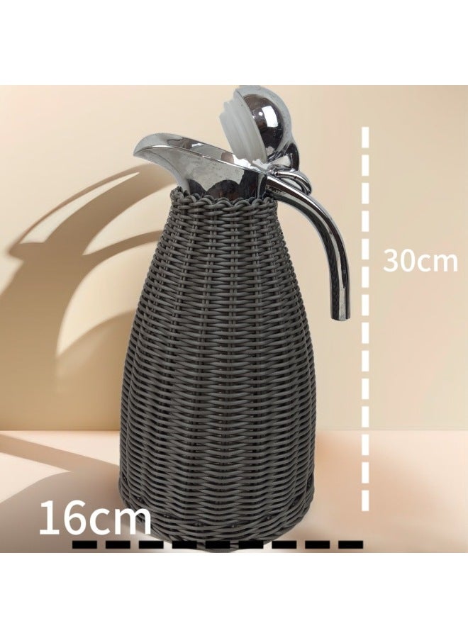 Imitation Rattan Hand Woven Kettle Coat Decoration Fresh Wind Simple Furniture Supplies-Colour:Grey-Capacity:201 Ordinary 2.0l - Image 1