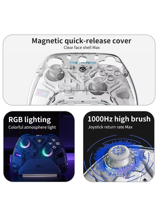AOLION K10 Game Controller With Charging Dock, Bluetooth Controller with Hall Triggers ,RGB Light,for PC/Switch/iOS/Android - Image 5