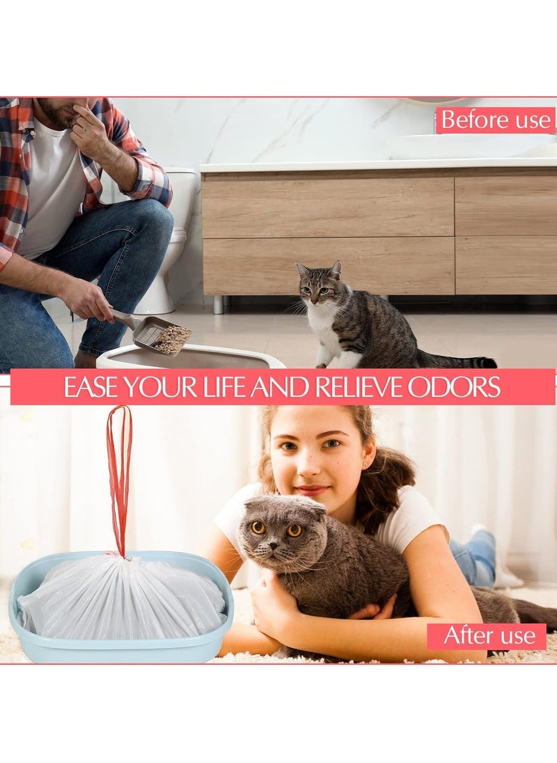 Generic 2 Pcs Large Cat Litter Box Liners, Liners Non-Stick Smooth Quick Cleaning Waste Bags With Drawstring Large Durable Bag Litter Box Bags for Cat, Cat Waste Litter Box Tray  - Image 5
