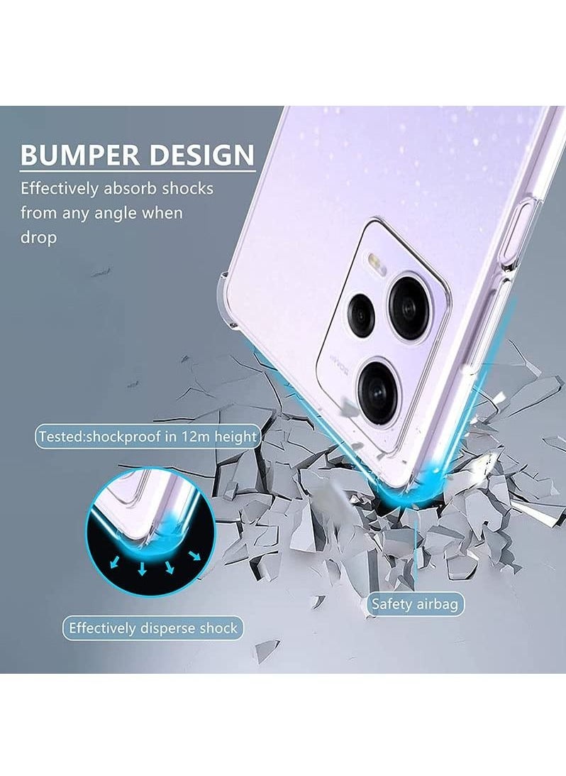Houmt Redmi note 12 Pro+ Clear Case (6.8 inch) Zero Fingerprints Anti-scratch Back Cover Slim and Soft Bumper TPU Full Coverage Drop Proof for Xiaomi Redmi Note 12 Pro+ 5G  - Image 3