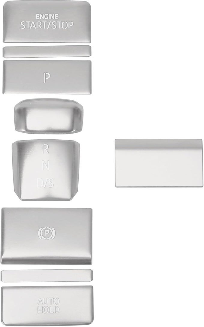 Gear Shift Panel Handbrake Parking Brake Button Sticker For Vw Golf 8 Mk8 R Gti 2020-2022 - Silver Tone