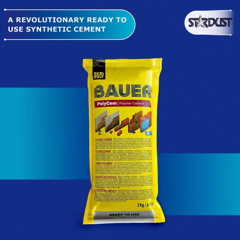 Bauer Instant Polymer Cement, Ready-to-Use Alternative to Mortar & Adhesives - Versatile for Concrete Crack Repair, Stone Tile Crack Repair & Brick Repair, Convenient, Durable & Easy to Store - 2kg - Image 2