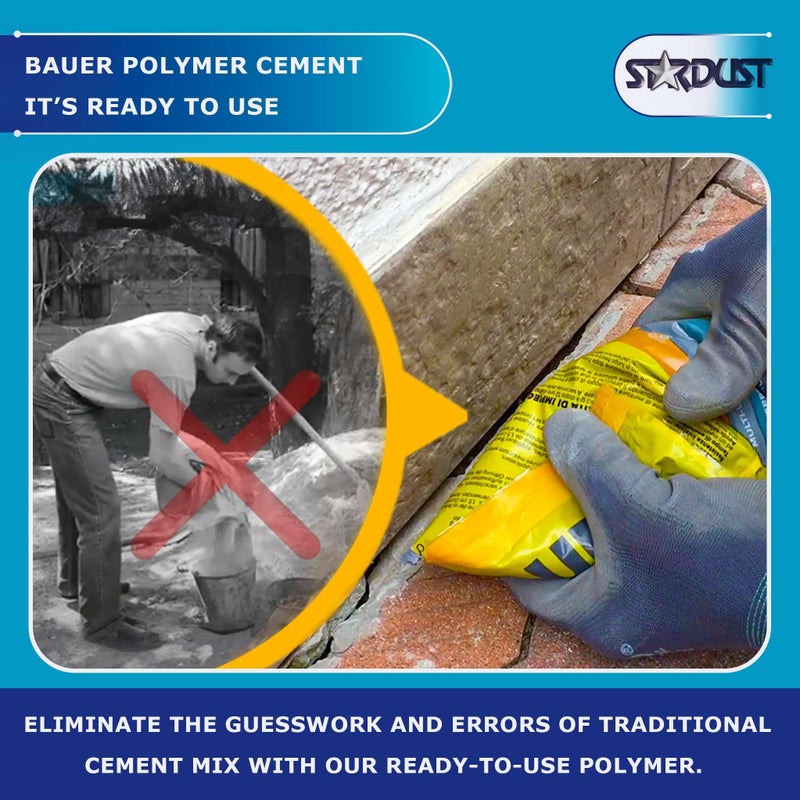Bauer Instant Polymer Cement, Ready-to-Use Alternative to Mortar & Adhesives - Versatile for Concrete Crack Repair, Stone Tile Crack Repair & Brick Repair, Convenient, Durable & Easy to Store - 2kg - Image 5