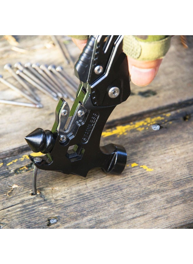Soofam Hammer Multitool 15 in 1 Mini Hammer Camping with Pocket Clip & Cut Resistant Gloves, Father Day Husband Boyfriend Multitool Gift for Men(6.412.831inch) - Image 4
