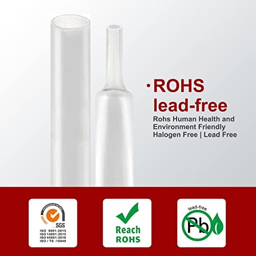 Chanzon 3:1 Ratio 1/8" (3.2mm) Heat Shrink Tubing - Marine Grade Waterproof Adhesive Lined - 8Ft Roll (2.5M Total Length) Clear/Transparent Polyolefin Sleeving Wrap Shrinking 3 to 1 Ratio 1pcs - Image 2