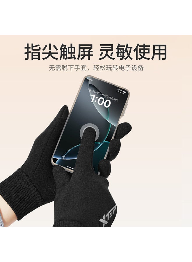 XTEP Gloves Warm Men's Women's Winter Riding Windproof Coldproof Touchscreen - Image 5