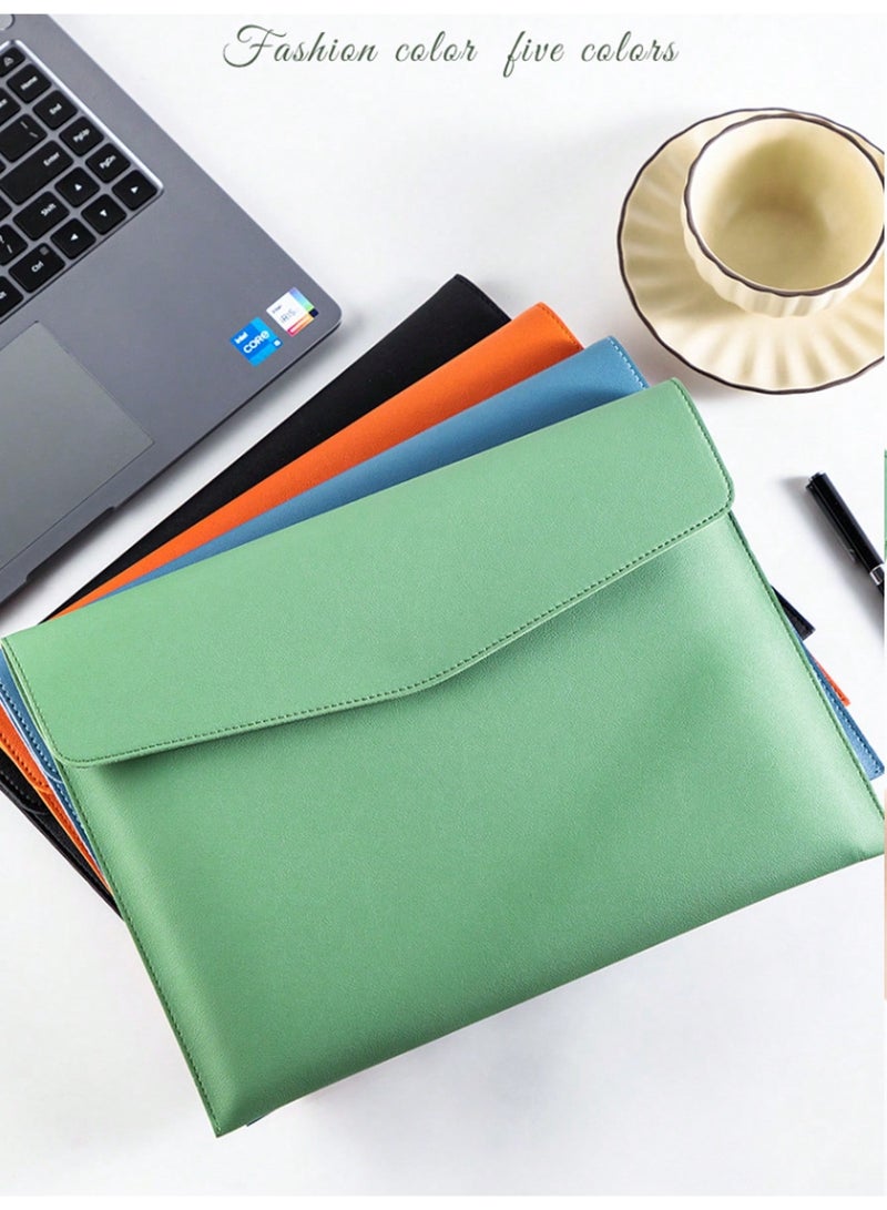 Personalized A4 Document Folder – Custom Name Laser Engraving, Waterproof PU Leather File Organizer with Magnetic Snap Closure, Large Capacity Business Office Portfolio for School, Exams, Lawyers, Realtors & Corporate Gifts - Image 1