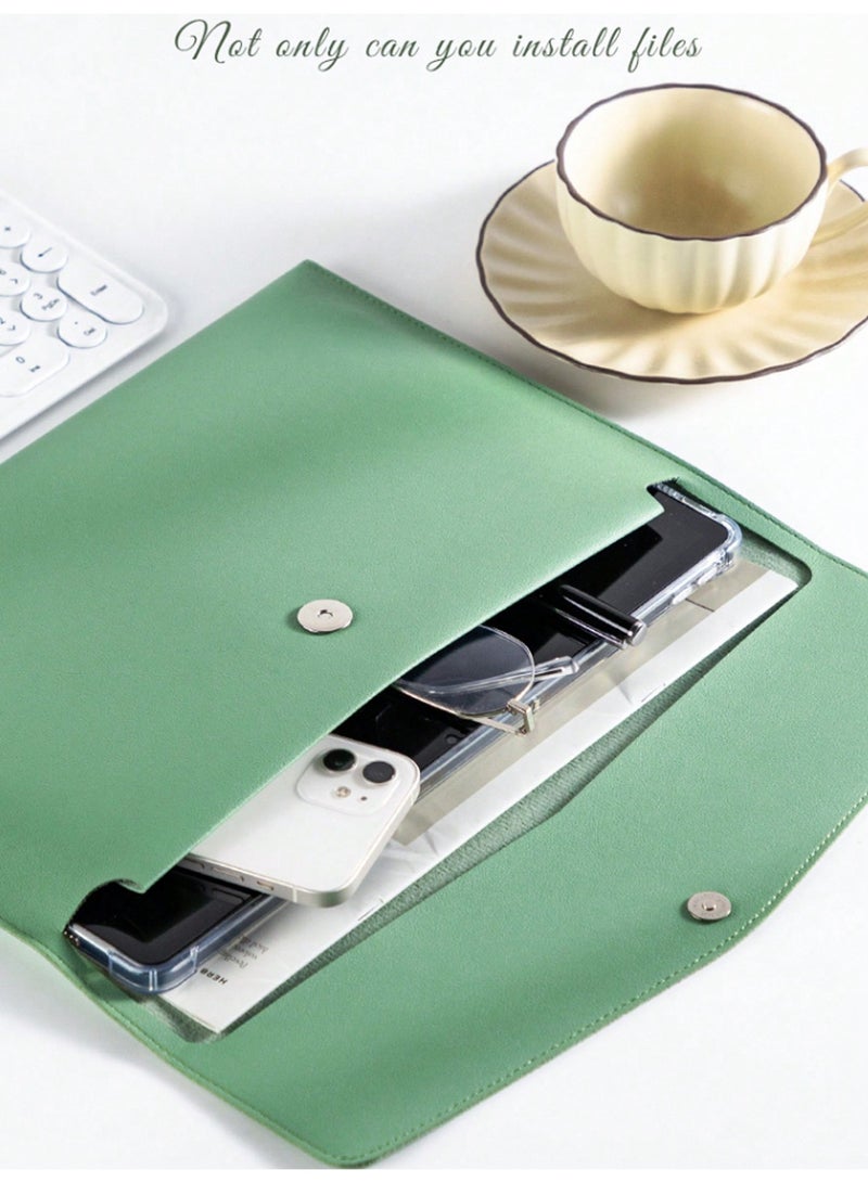 Personalized A4 Document Folder – Custom Name Laser Engraving, Waterproof PU Leather File Organizer with Magnetic Snap Closure, Large Capacity Business Office Portfolio for School, Exams, Lawyers, Realtors & Corporate Gifts - Image 2