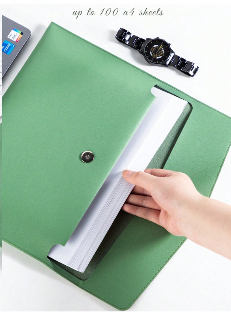 Personalized A4 Document Folder – Custom Name Laser Engraving, Waterproof PU Leather File Organizer with Magnetic Snap Closure, Large Capacity Business Office Portfolio for School, Exams, Lawyers, Realtors & Corporate Gifts - Image 3