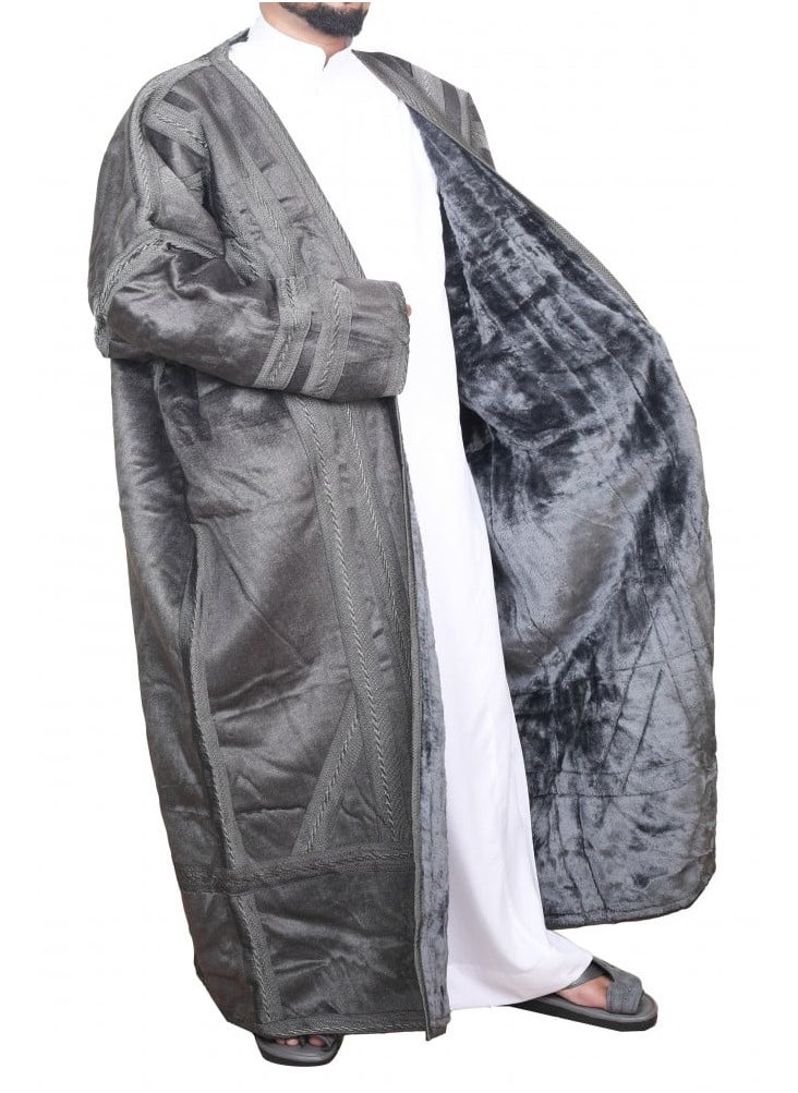 SH_MAN - Gray men fur abaya - Image 1