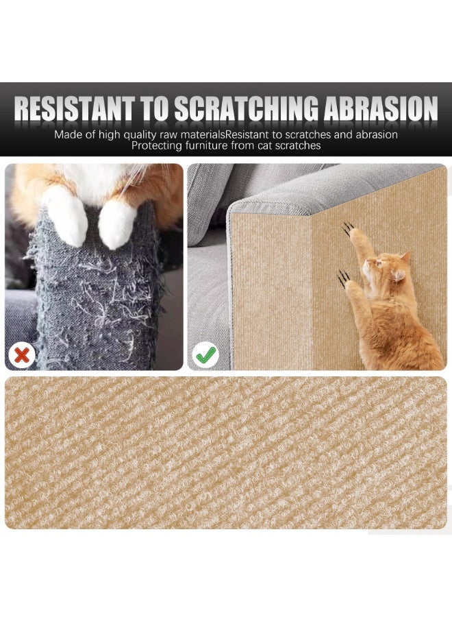 Self Adhesive Cat Scratch Protector Mat, Cuttable Sofa Furniture Anti Scratch Cover Pad 100x40cm, Beige - Image 4