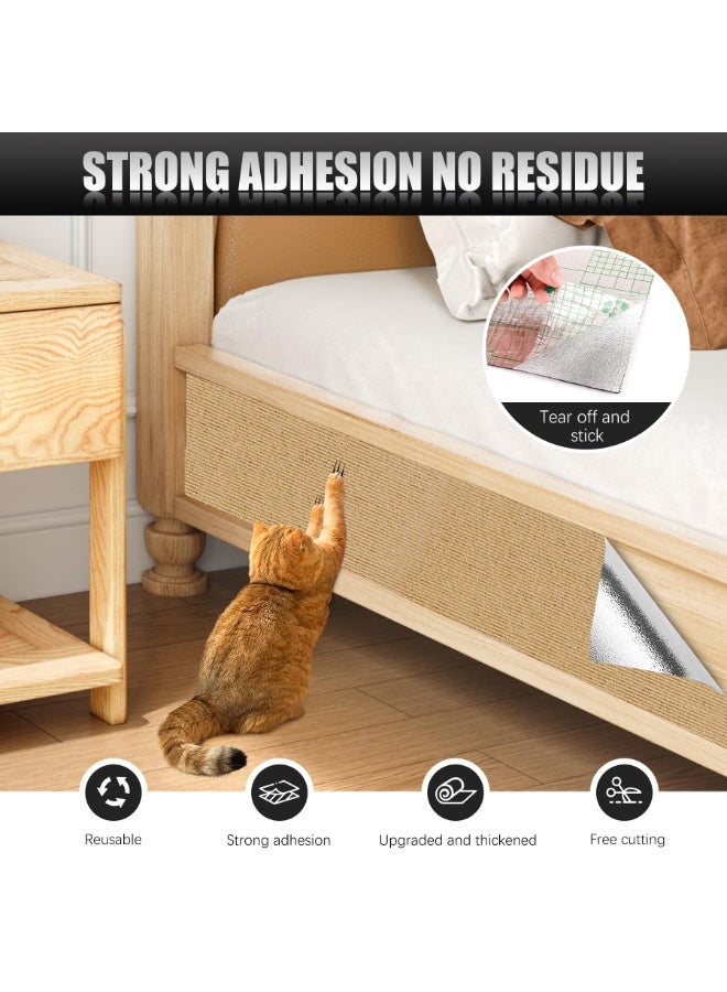 Self Adhesive Cat Scratch Protector Mat, Cuttable Sofa Furniture Anti Scratch Cover Pad 100x40cm, Beige - Image 3