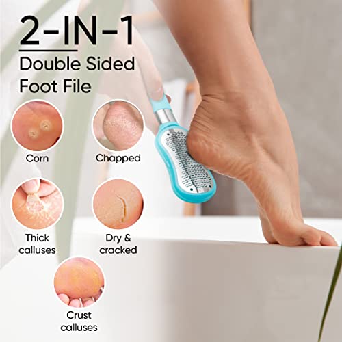 ZMOI Premium Foot File – 2-in-1 Callus Remover for Feet with Dead Skin Storage – for Dry, Cracked Heels, Hard Skin – High-Grade Stainless Steel Foot Scraper - 1 Count - Image 2