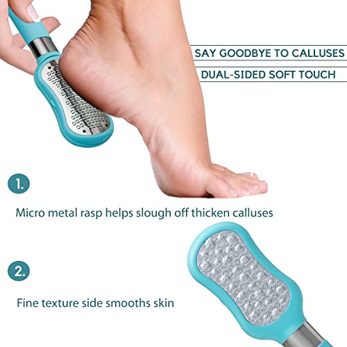 ZMOI Premium Foot File – 2-in-1 Callus Remover for Feet with Dead Skin Storage – for Dry, Cracked Heels, Hard Skin – High-Grade Stainless Steel Foot Scraper - 1 Count - Image 3