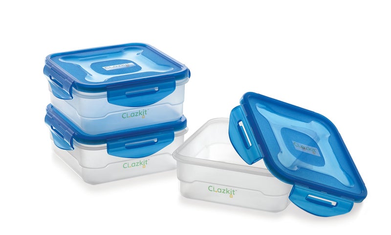 Clazkit Multi-Purpose Plastic Containers with Lid for Kitchen Storage | Food Grade BPA Free Leak Proof |Pack Of 3 | 800ml - Image 3