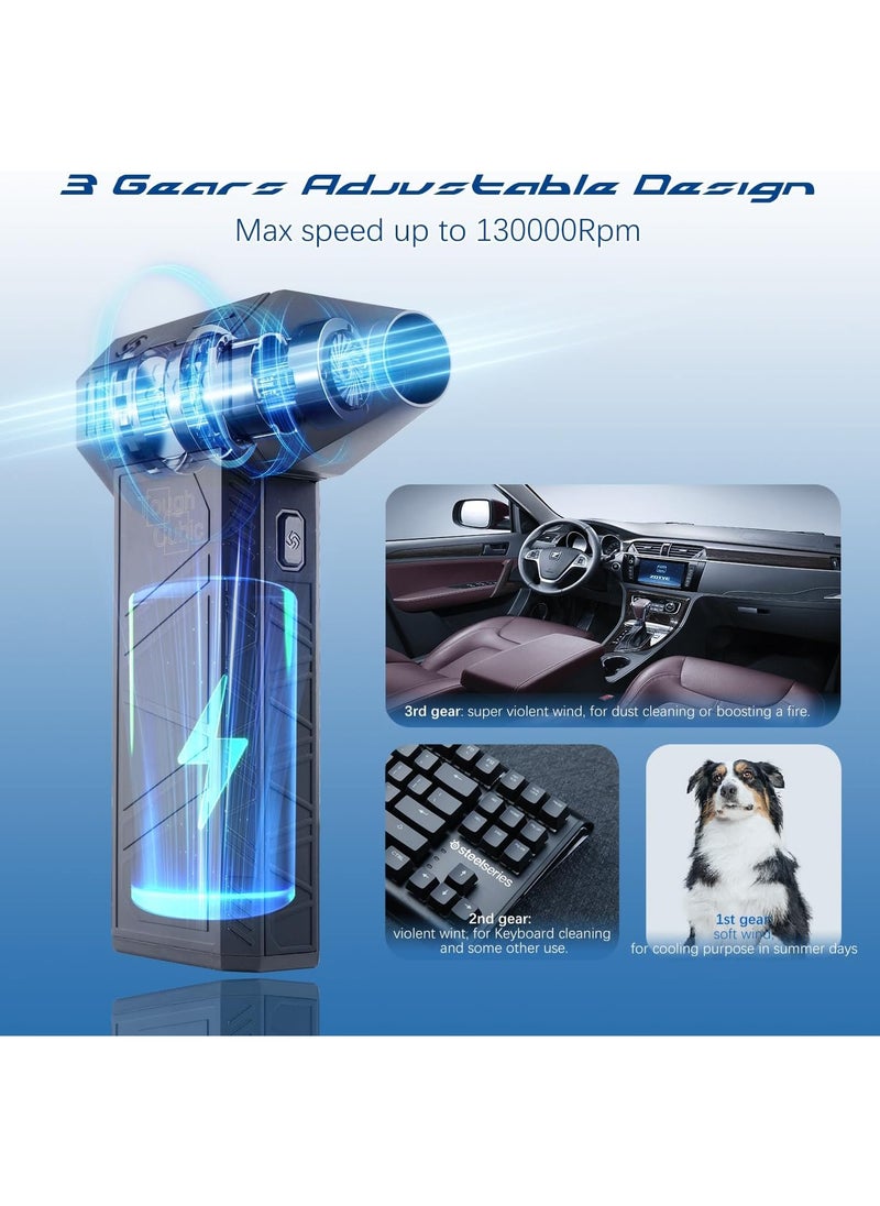 Turbo Jet Fan Turbine Jet Blower 130,000rpm w/High-Speed Brushless Motor Top Speed 80mph Airflow Strong Wind Fan
