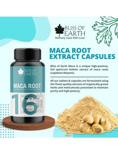 BLISS OF EARTH Korean Red Panax Ginseng  Maca Root Extract Capsules For Men   Women 500mg High Potency Root Extract For Energy Stamina  Performance  - Image 3